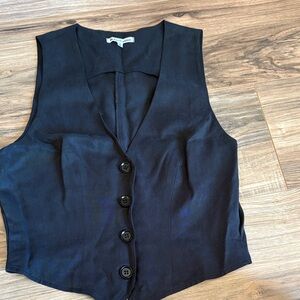 Reformation Black Women's Button-Up Vest